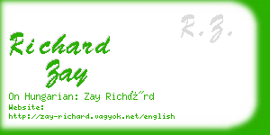 richard zay business card